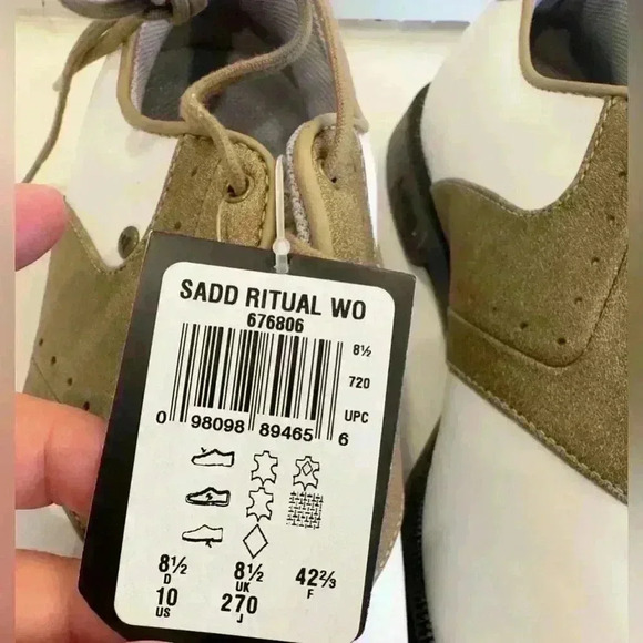 NWT - Adidas Women's Tan & White SADD Ritual Saddle Golf Shoes (Size 10) - Picture 7 of 10